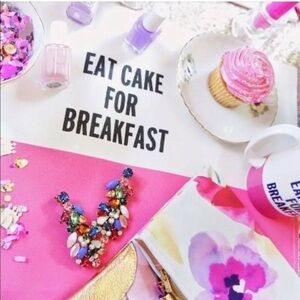 Kate Spade 4 Pink and White “Eat Cake For Breakfast” Placemats